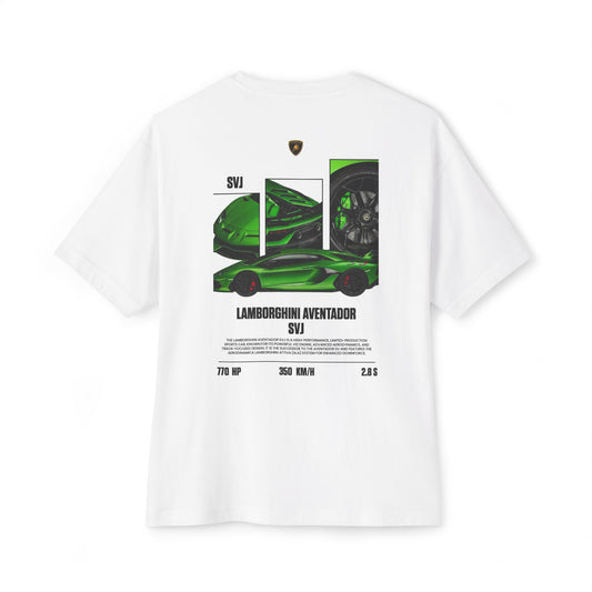 Lamborghini Aventador Graphic Tee — Oversized Boxy Car Poster Design